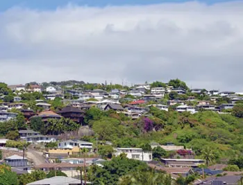 hillside of houses