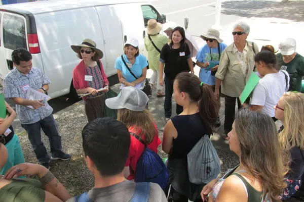 Delegates paired with Lanakila Senior Center members and Plaza Assisted Living Residents in Waikiki to analyze the River Street area of Chinatown and use photos, stories, and Minecraft to envision a more age-friendly neighborhood
